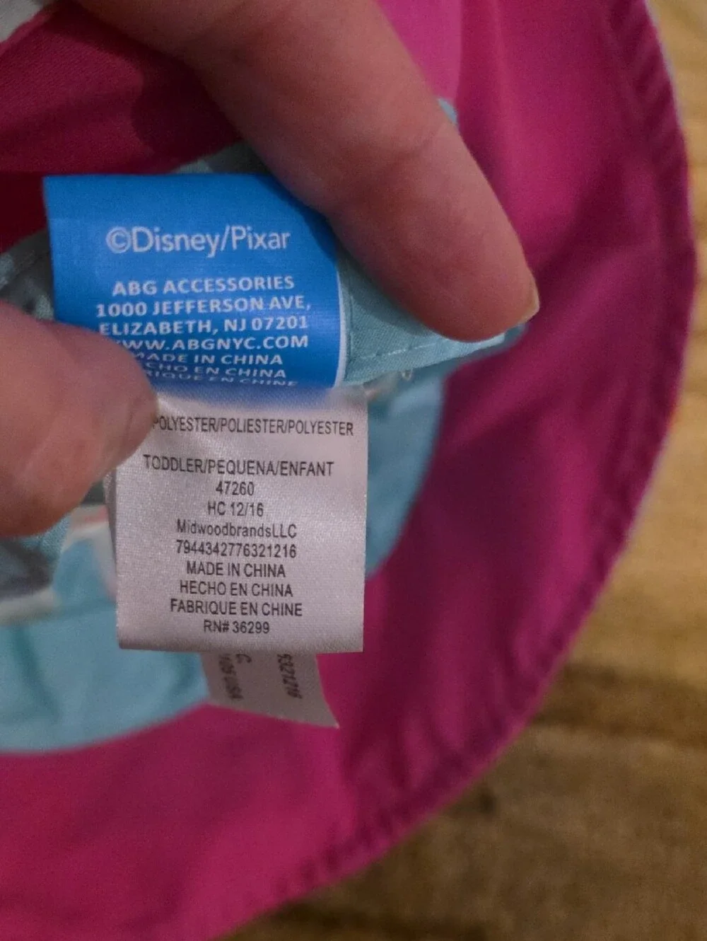 Pixar Disney Toddler Bucket Hat with Finding Dory  Blue & Pink Fish Characters